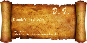Demkó István névjegykártya